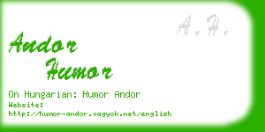 andor humor business card